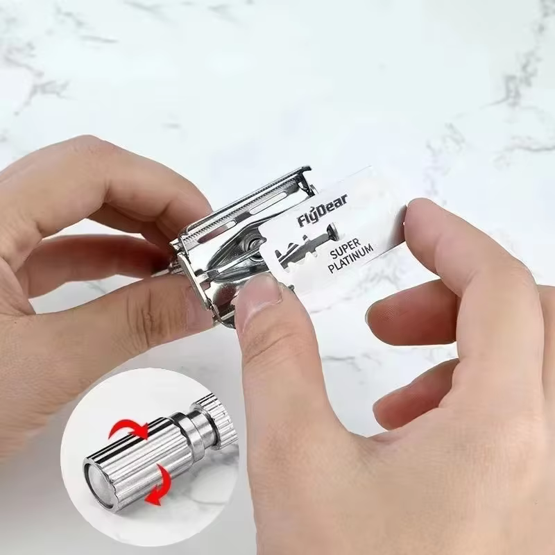 Ensemble de rasoirs classiques traditionnels à double tranchant pour hommes