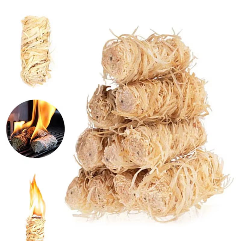 30/60/100/120 bâtonnets de cire naturelle pour allumer le feu, adaptés aux cheminées, barbecues, poêles, fours et pour l'allumage du charbon de bois