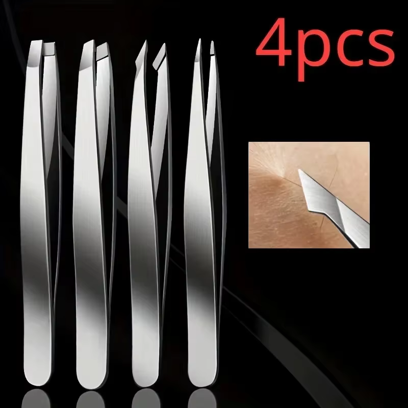 Ensemble de 4 pinces à épiler professionnelles