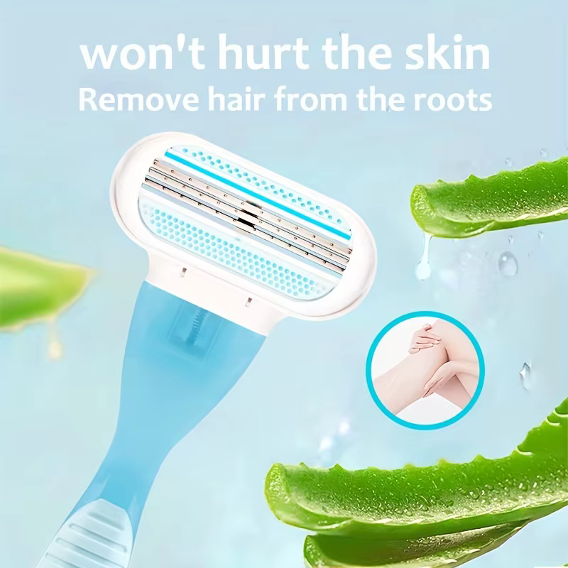 1 poignée + 4/8 lames de rasoir de sécurité pour femmes visage/jambes/aisselles/Bikini épilation de beauté rasage