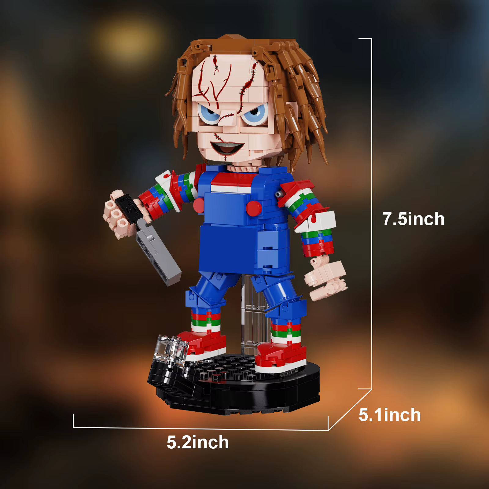 Blocs de construction de poupées d'horreur d'Halloween, figurines de clown de film d'horreur, kit de modèles - Jouet décoratif et cadeau pour les fans, adapté à tous les âges