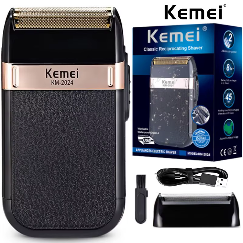 Kemei KM-2024 injuste rasoir aste pour hommes étanche électrique machine à raser tête chauve
