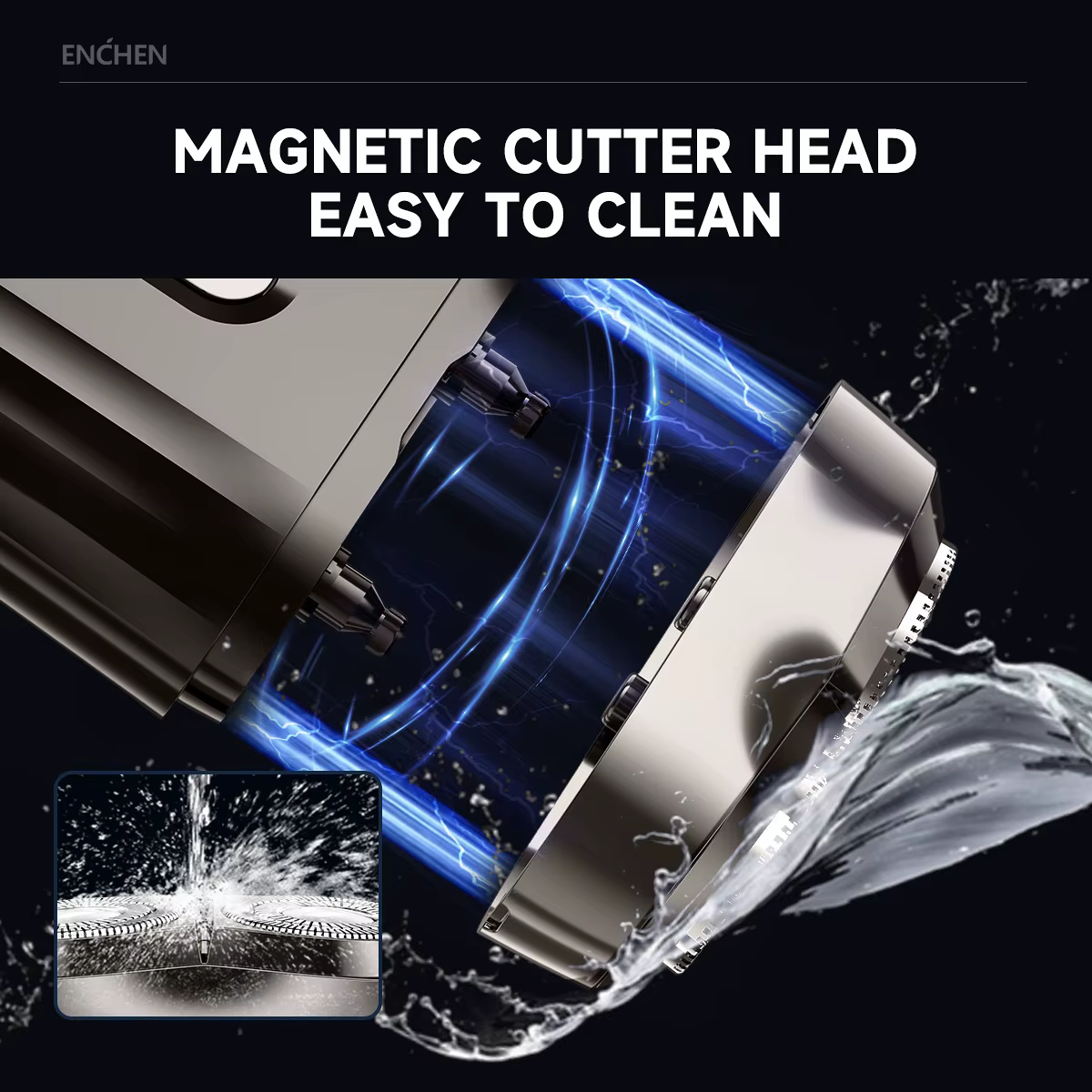 ENCHEN Mini 6 rasoir électrique avec têtes flexibles à 2 directions charge de Type C 100% tête de coupe magnétique étanche facile à nettoyer