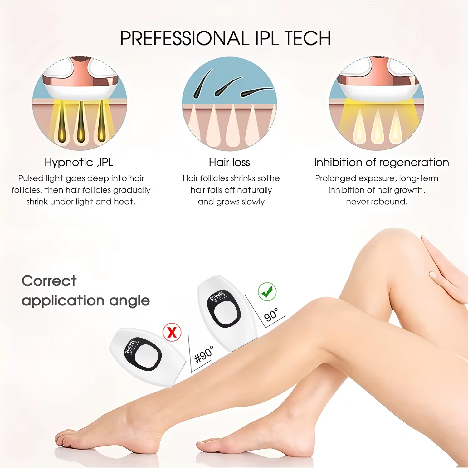 Épilateur laser IPL pour l'épilation, épilateur à flash rapide, épilateur indolore et permanent, traitement corporel pour femmes