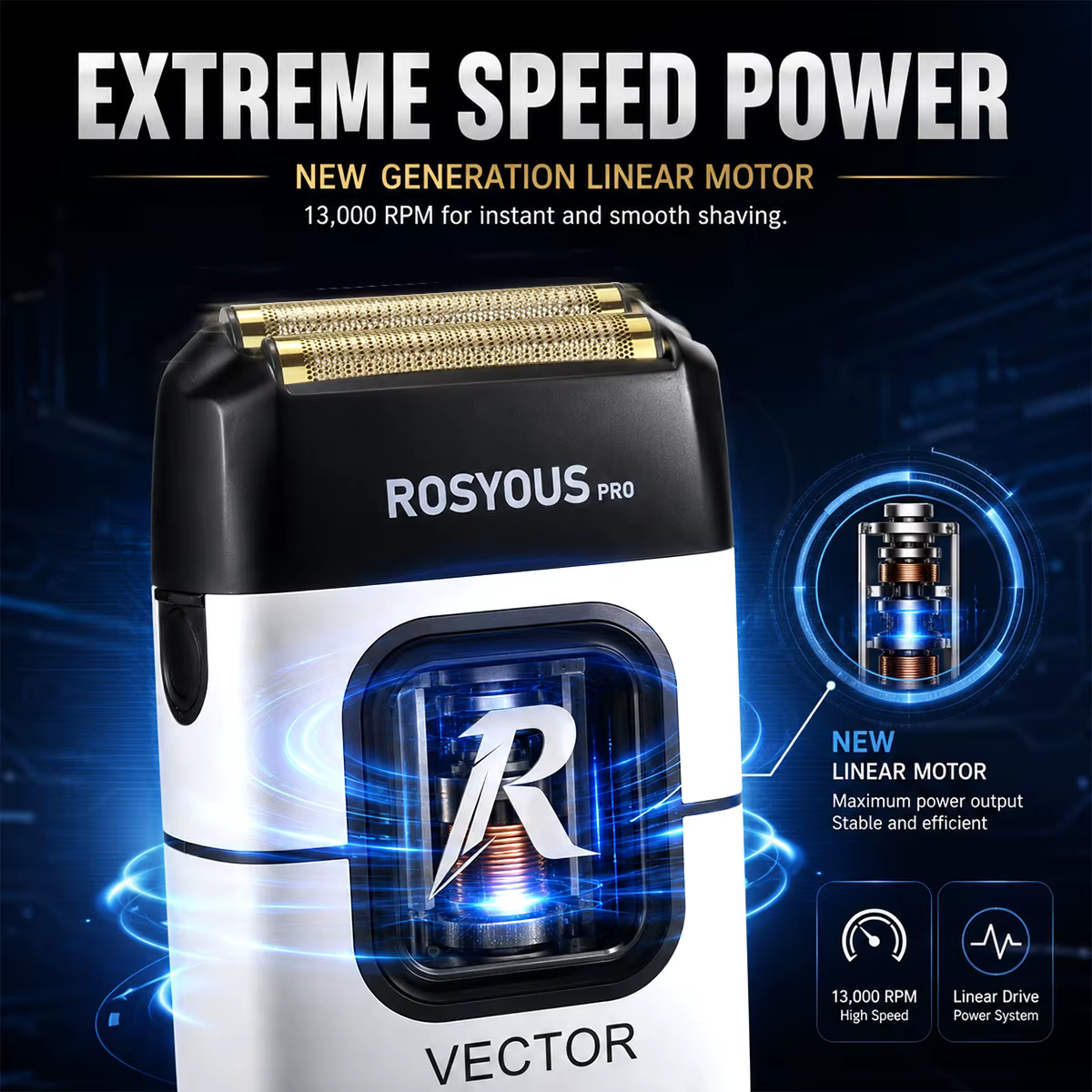 ROSYOUS Rasoir Électrique Professionnel pour Homme
