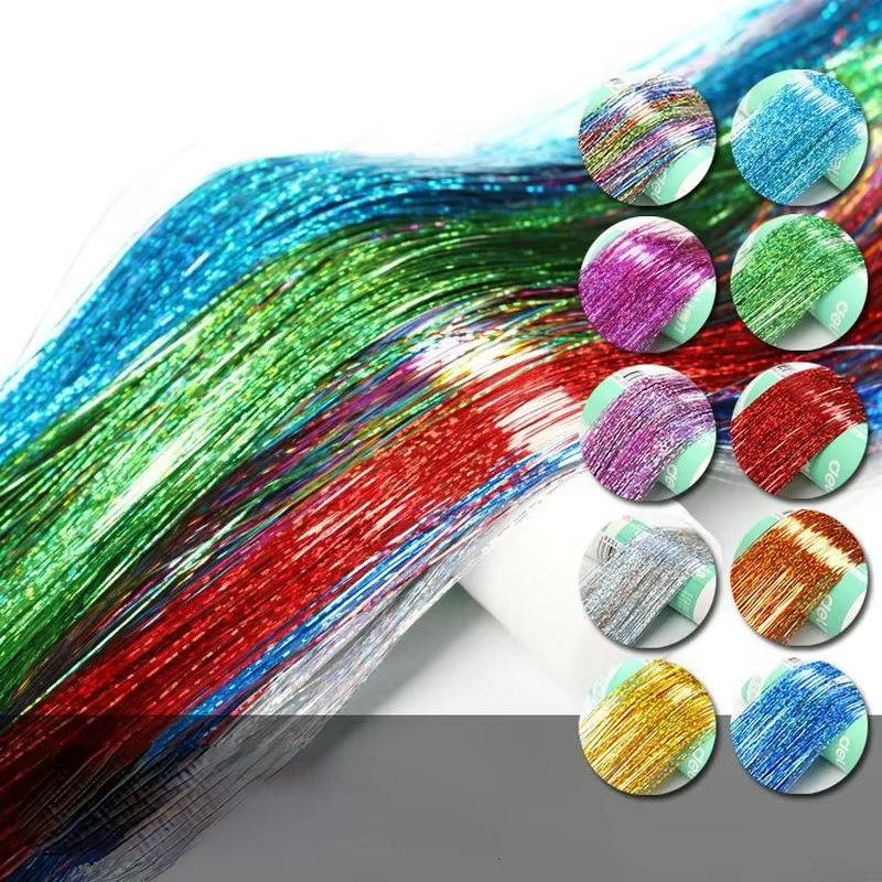 Extensions de cheveux arc-en-ciel pour femmes, clinquant brillant, cheveux inj, absorbe ouissants, hippicopter pour tressage, coiffure longue, 93 cm, outils de coiffage