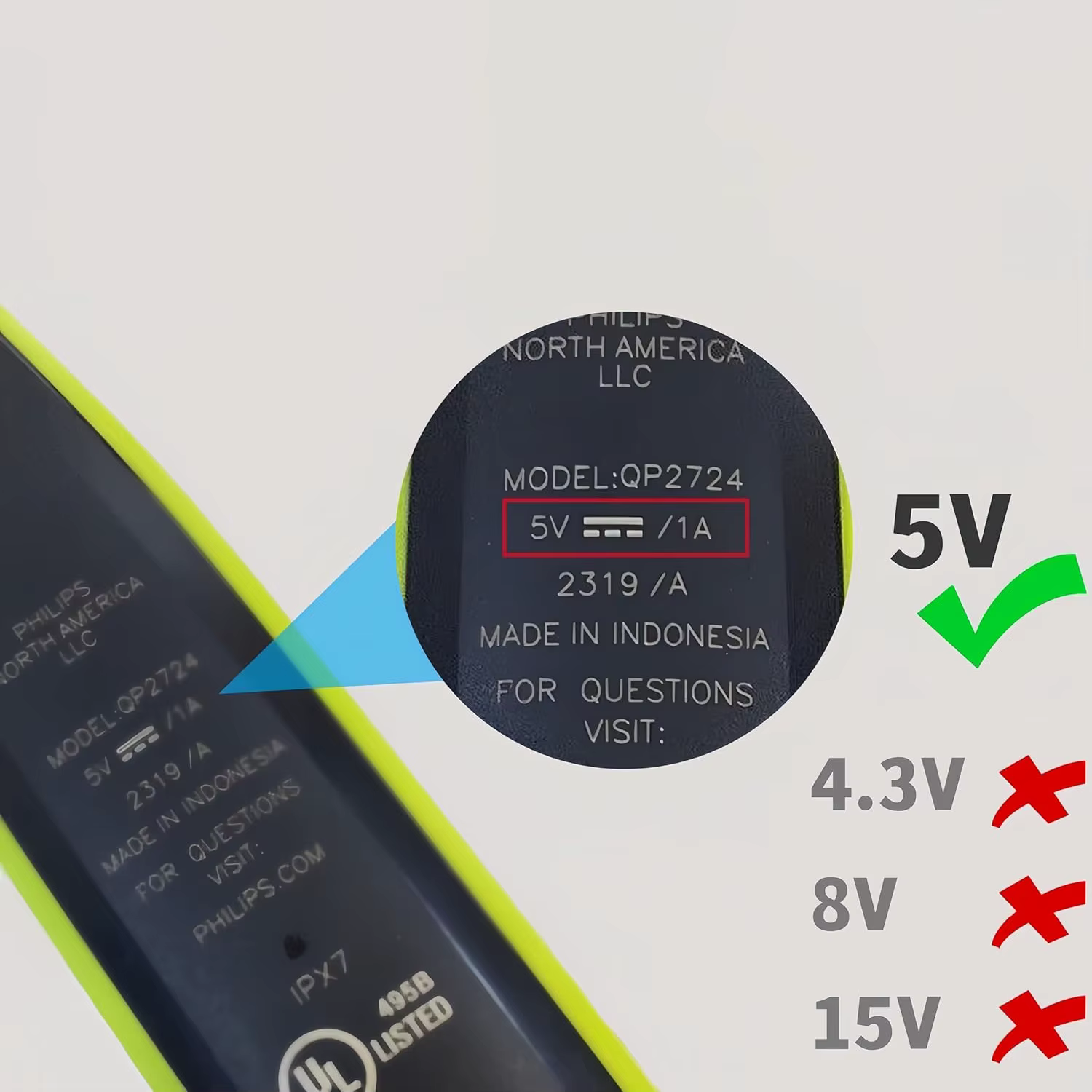Chargeur à une lame pour Philips Norelco OneBlade