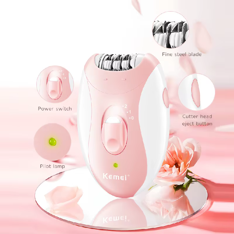 Kemei-Épilateur électrique indolore pour femme