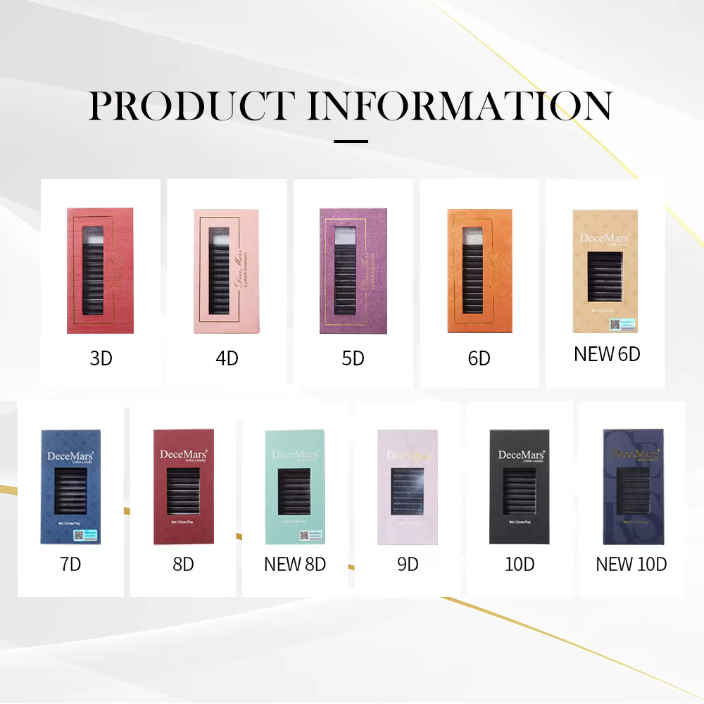 3DW/4DW/5DW/6DW/NOUVEAU 6DW/7DW/8DW/NOUVEAU 8DW/9DW/10DW/NOUVEAU 10DW Extension de cils pour le maquillage