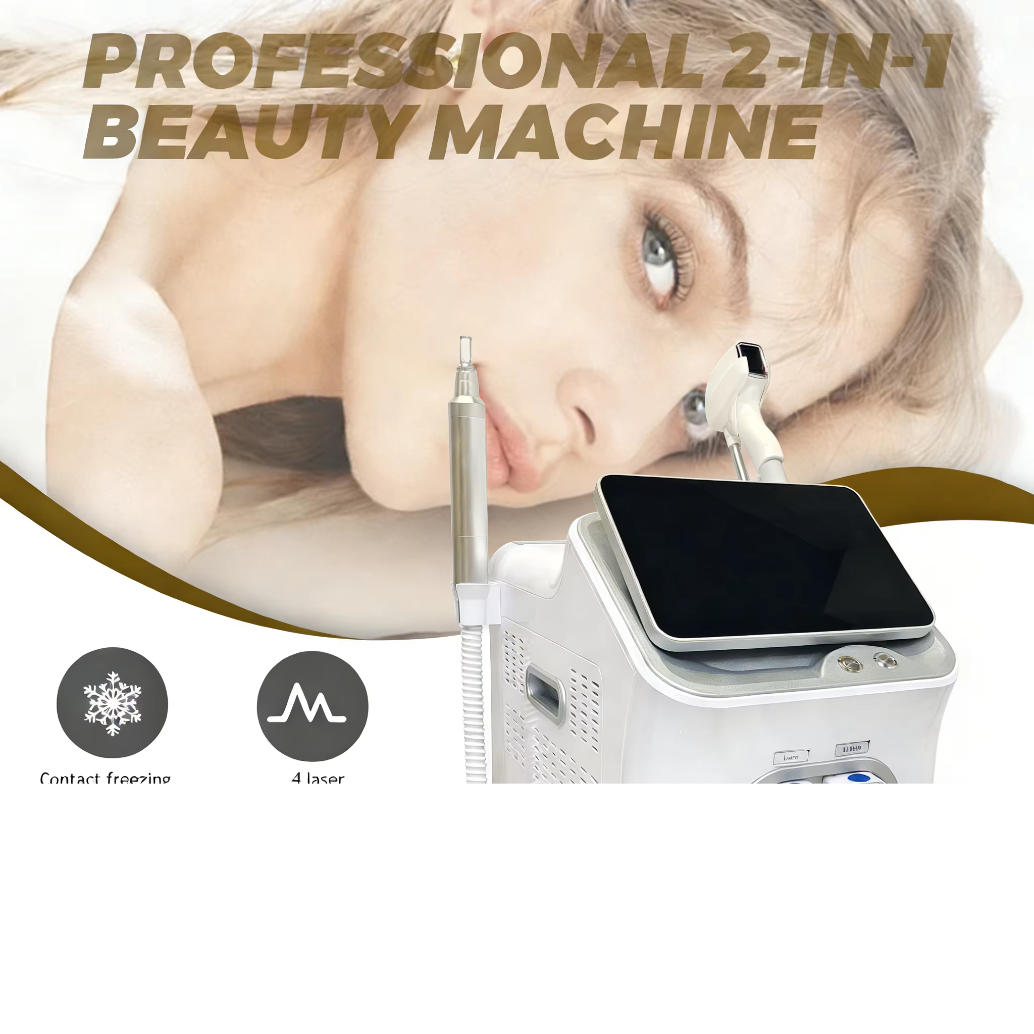 Machine professionnelle 2-en-1 pour l'épilation au laser diode et le détatouage