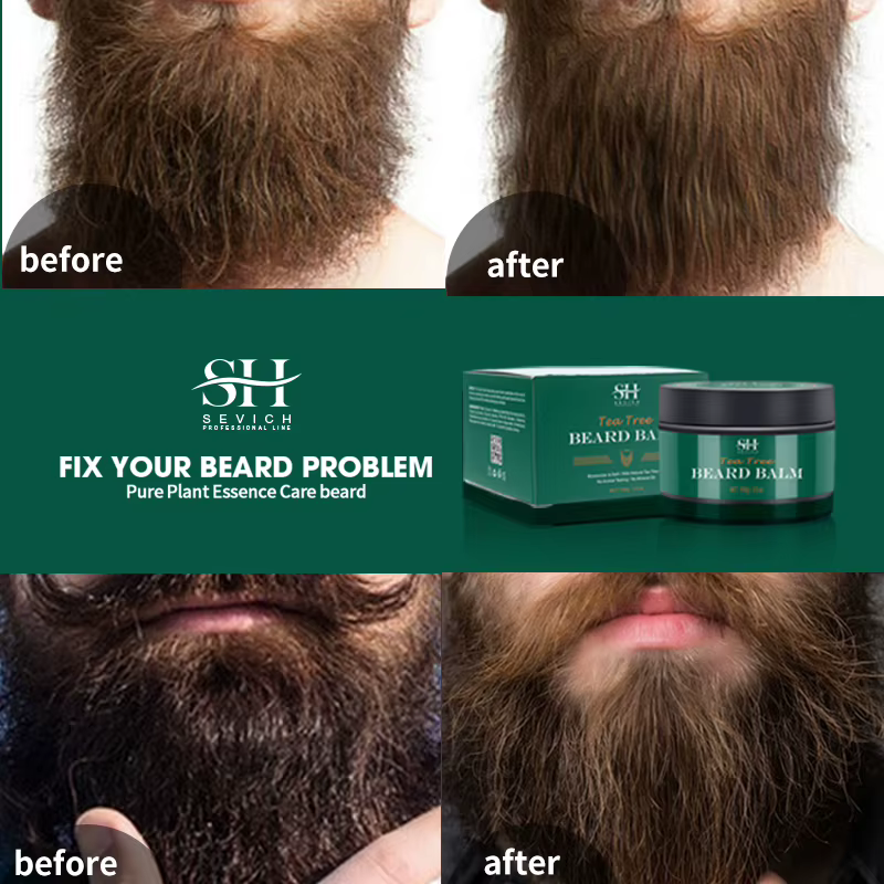 Crème à barbe pour hommes 100% naturel arbre à thé effet hydratant après-shampooing