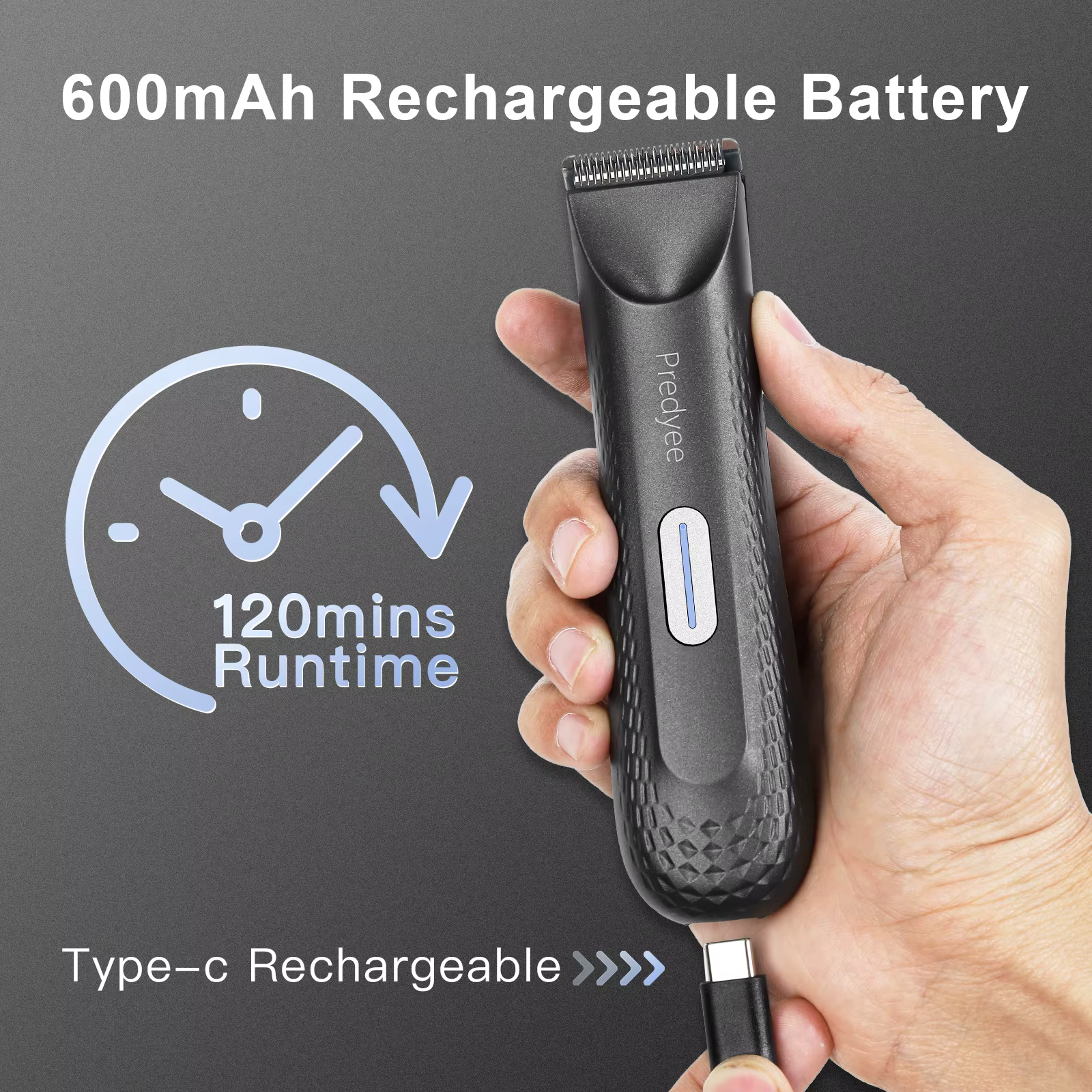 Tondeuse électrique pour poils d'aine des hommes : toiletteuse corporelle polyvalente