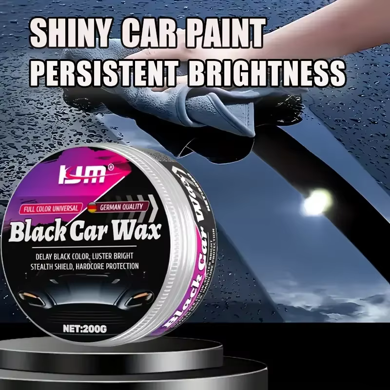 Cire spéciale noire pour voiture - Placage et polissage cristallin, éclaircissement et réparation de la surface de peinture automobile - Cire solide anti-rayures pour voiture