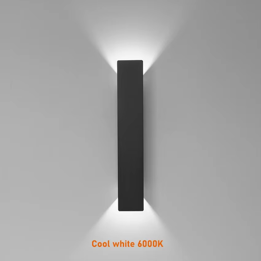 Applique murale extérieure étanche lampe à LED moderne noir blanc aluminium vers le haut lumière inférieure appliques étanche IP65 110V 220V luminaires