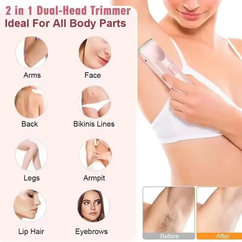 Épilateur électrique Double tête 2 en 1 pour jambe de Bikini