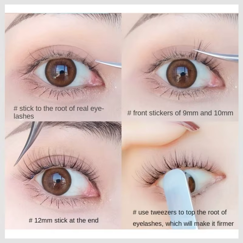 Pincettes à cils professionnelles en acier inoxydable