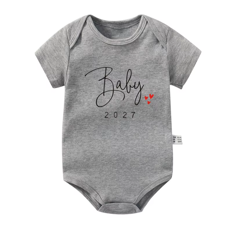 Combinaison pour bébé drôle et amusante pour révéler la grossesse, annonce de naissance 2027, tenue pour nouveau-né, garçons et filles