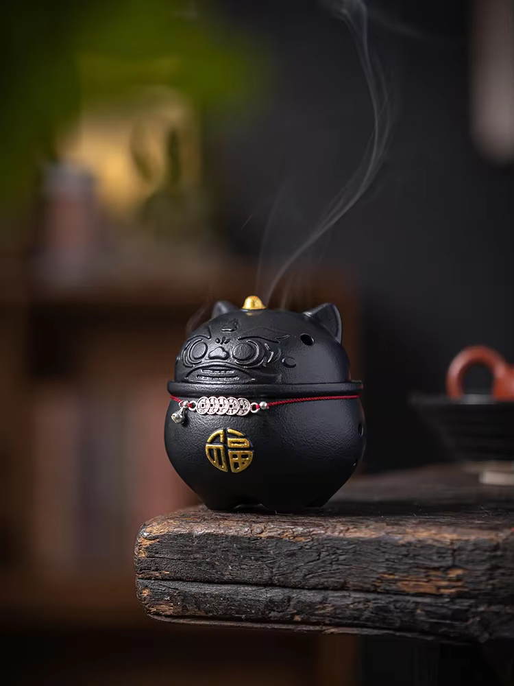 Zhaocai-Brûleur d'encens en céramique Xinglion Line, Eva d'encens intérieur domestique