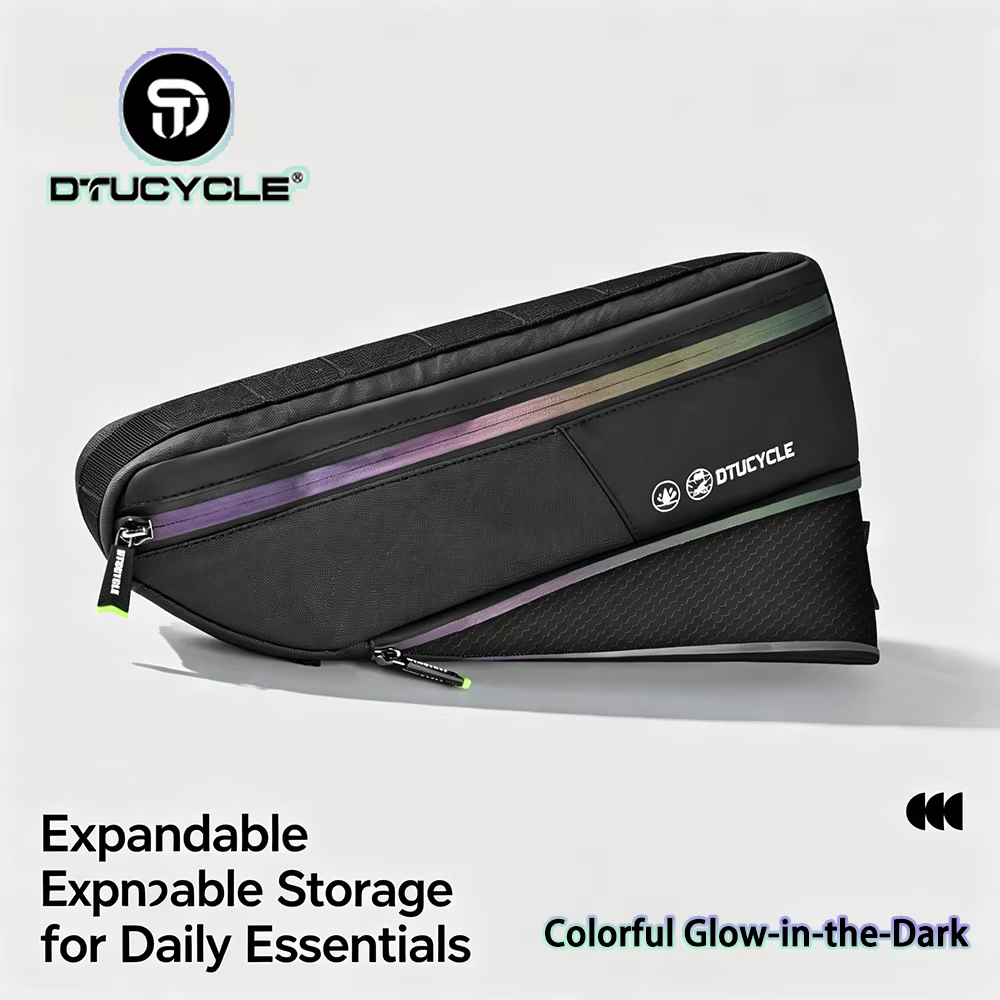 Sac de rangement pour cadre de vélo, sac de cyclisme, sac triangulaire pour vélo, accessoires de cyclisme en plein air, sac pour VTT, accessoires pour vélo de route, grande capacité, luminescent, sac