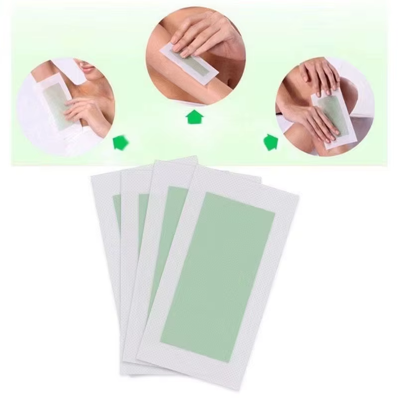 10 pièces/20 côtés bandes de cire d'aloe papiers épilation du corps dépilatoire veau aisselles bras