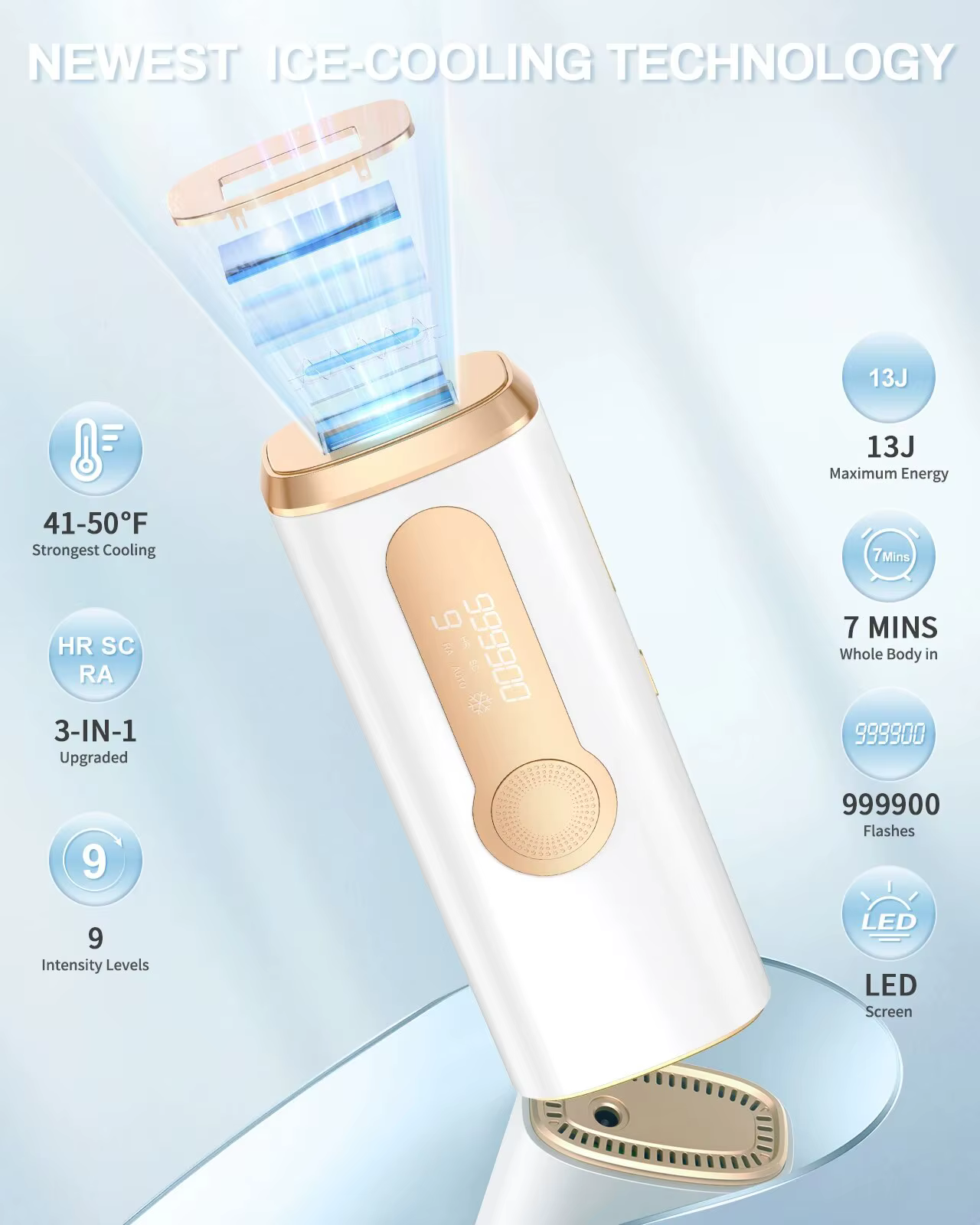 Dispositif d'épilation au Laser IPL 3 en 1