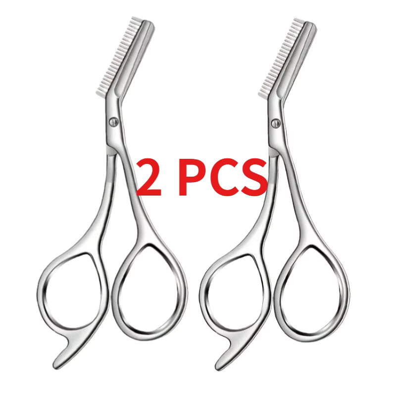 Ciseaux à sourcils professionnels en acier inoxydable avec peigne