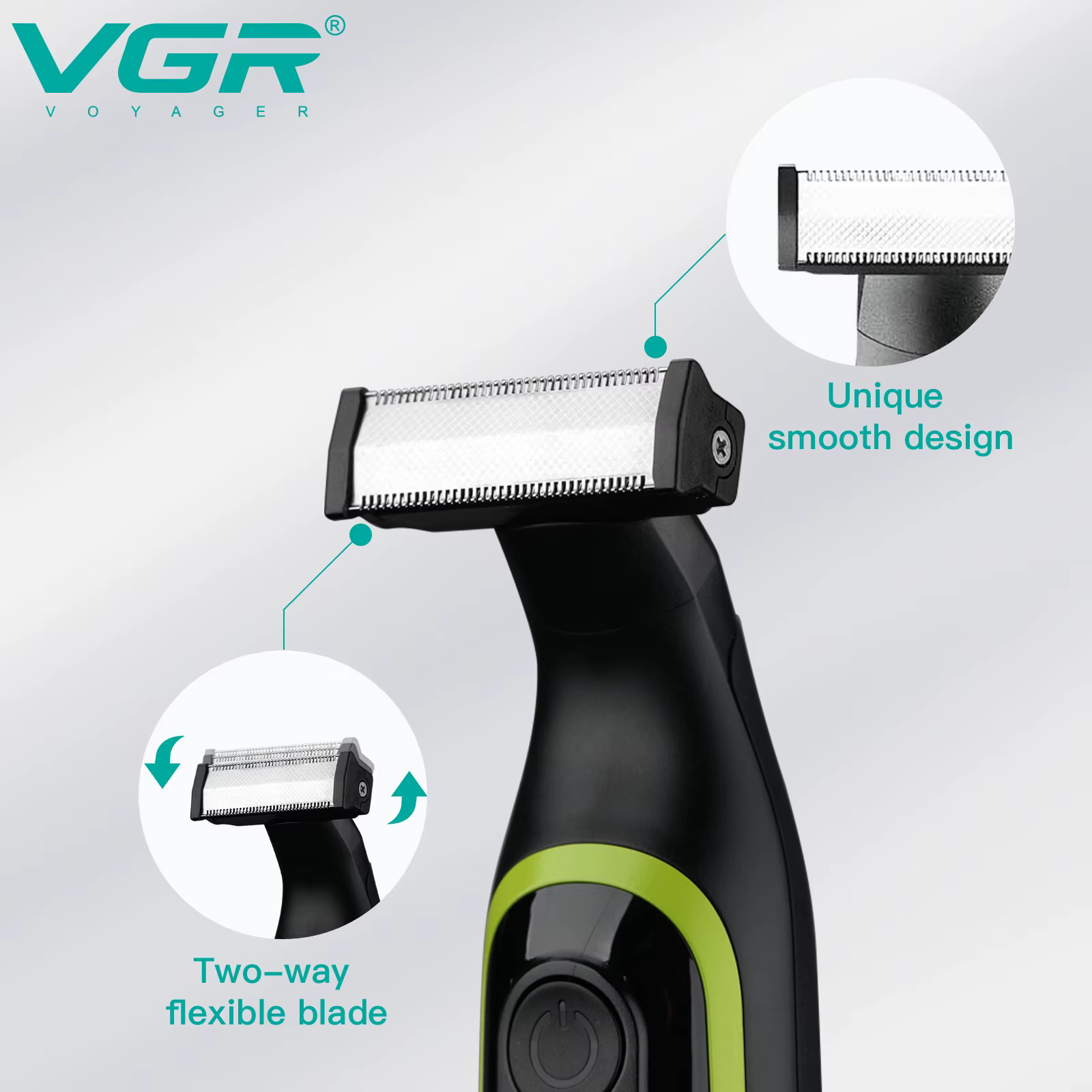 VGR une lame étanche cheveux tondeuse à barbe corps pubien Bikini rasoir Facial électrique