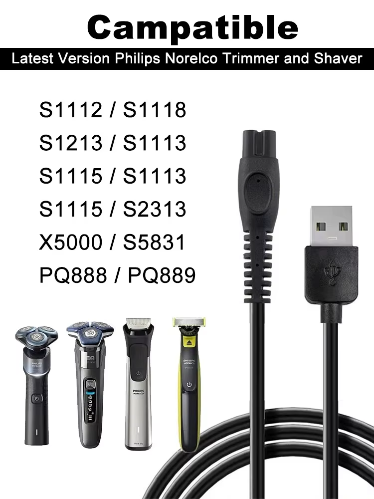 Chargeur pour rasoir Philips Norelco MG9520/50 MG7910/49 MG5910/49 PQ888/9 S1112 S1113 S1118 QP2724/90 QP2834/70 S2313 X5000 S5831