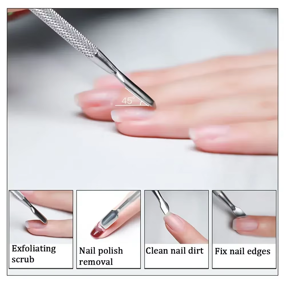 CuemployPusher-Outils de manucure en acier inoxydable