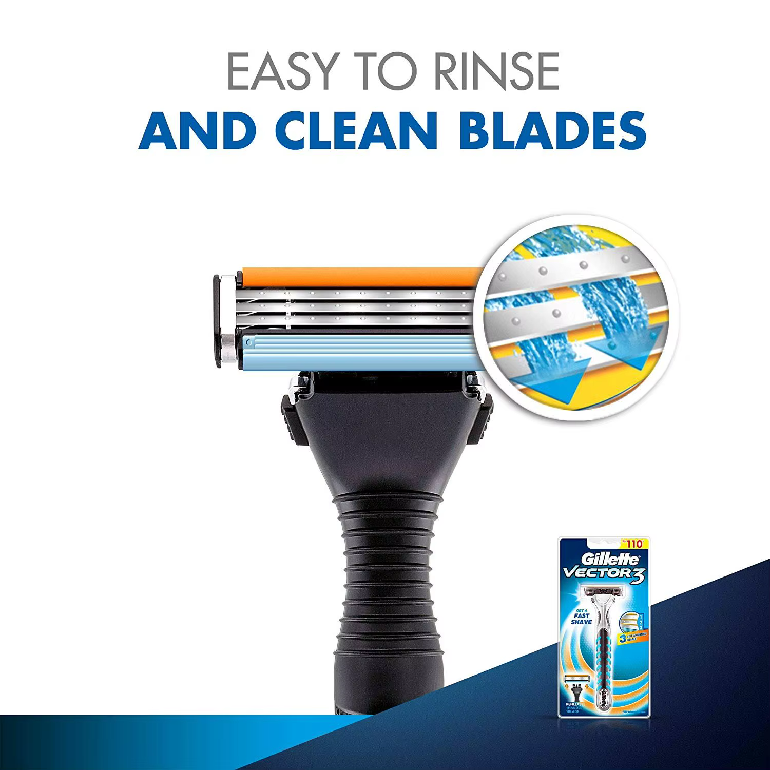 Gillette Vector 3 – lames de rasage pour hommes