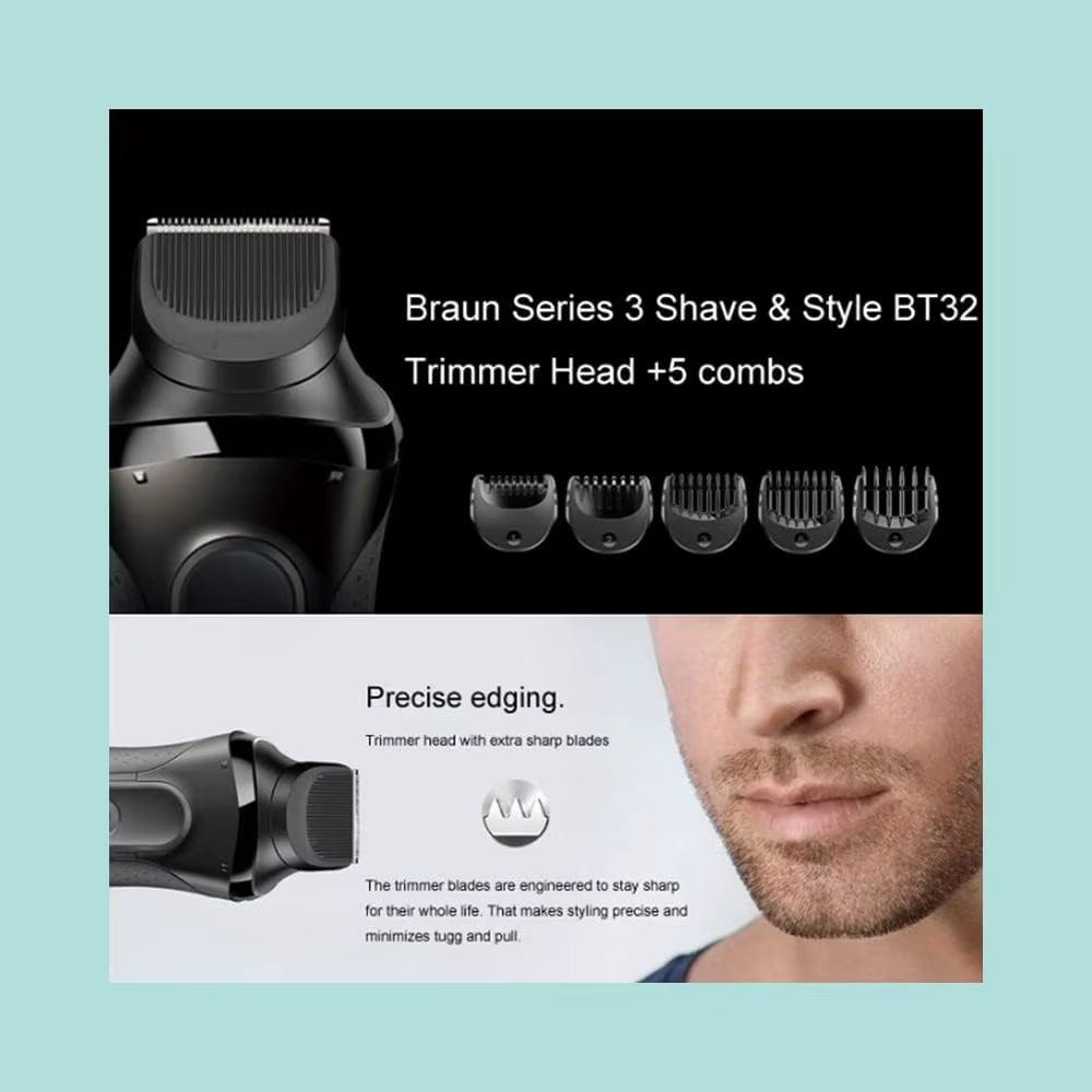 Tête de coupe de rechange pour rasoir électrique Braun série 3