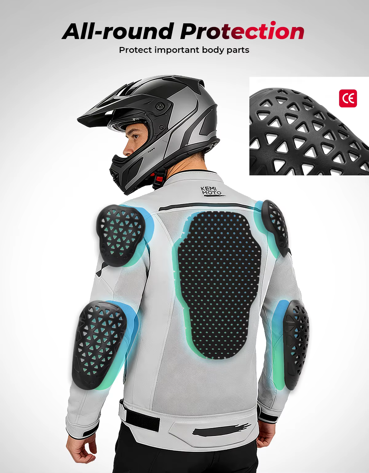 Veste de moto pour hommes, vêtements d'été respirants, équipement de protection CE intégré, maille douce, tenue de cyclisme tout-terrain pour Motocross