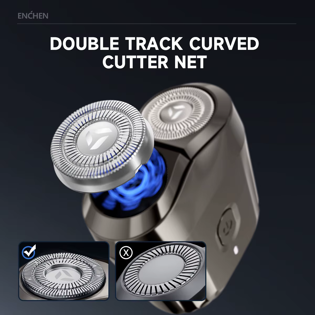 ENCHEN Mini 6 rasoir électrique avec têtes flexibles à 2 directions charge de Type C 100% tête de coupe magnétique étanche facile à nettoyer