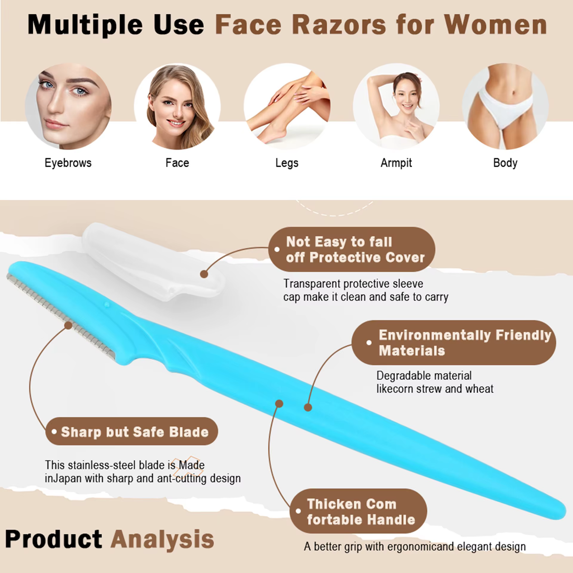 Rasoir de sourcils maquillage outils de beauté sûr
