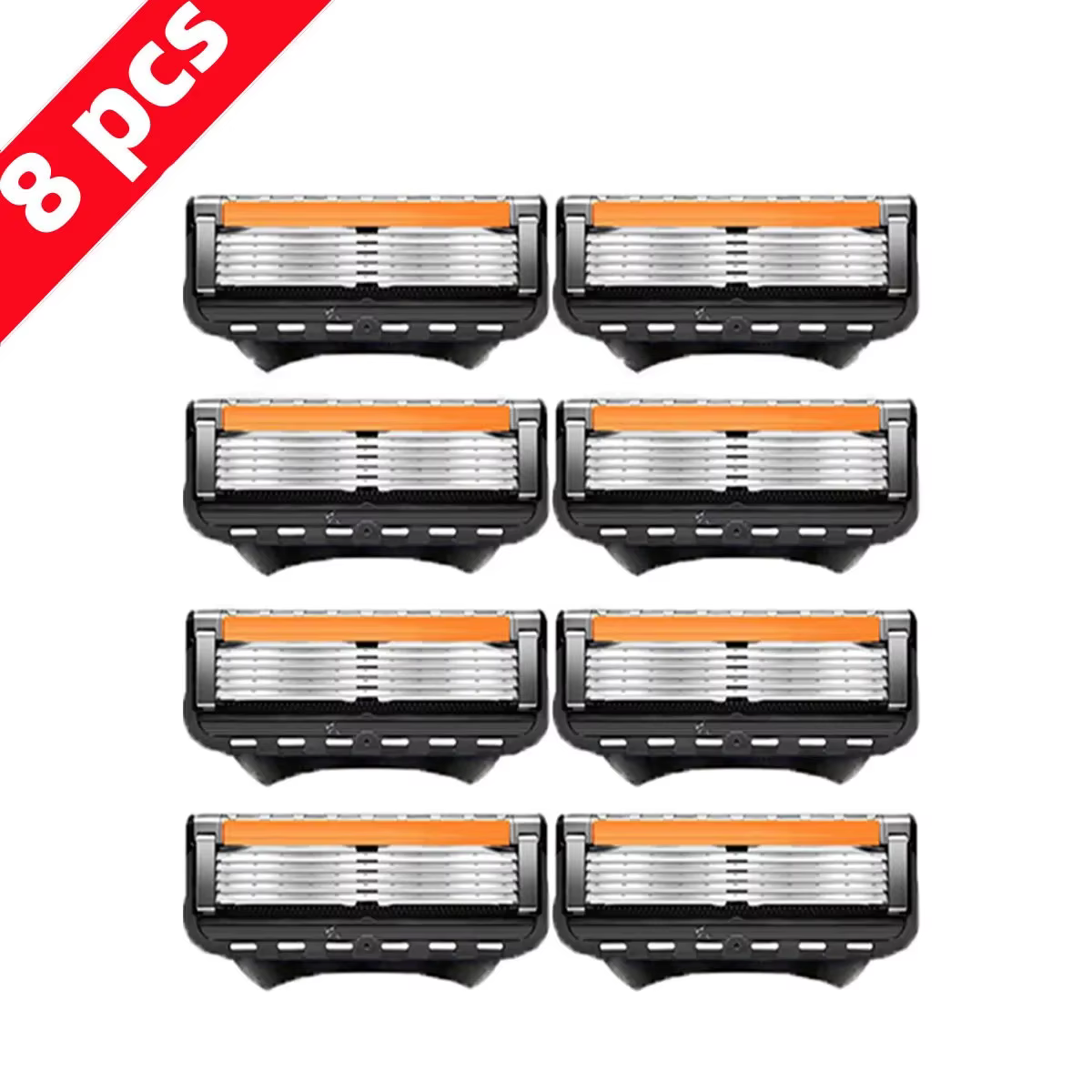 Rasoir manuel pour hommes, tête de rechange à cinq lames, huit lames de rasage confortables, dernière version bleue, sans dommages pour la peau, non rechargeable