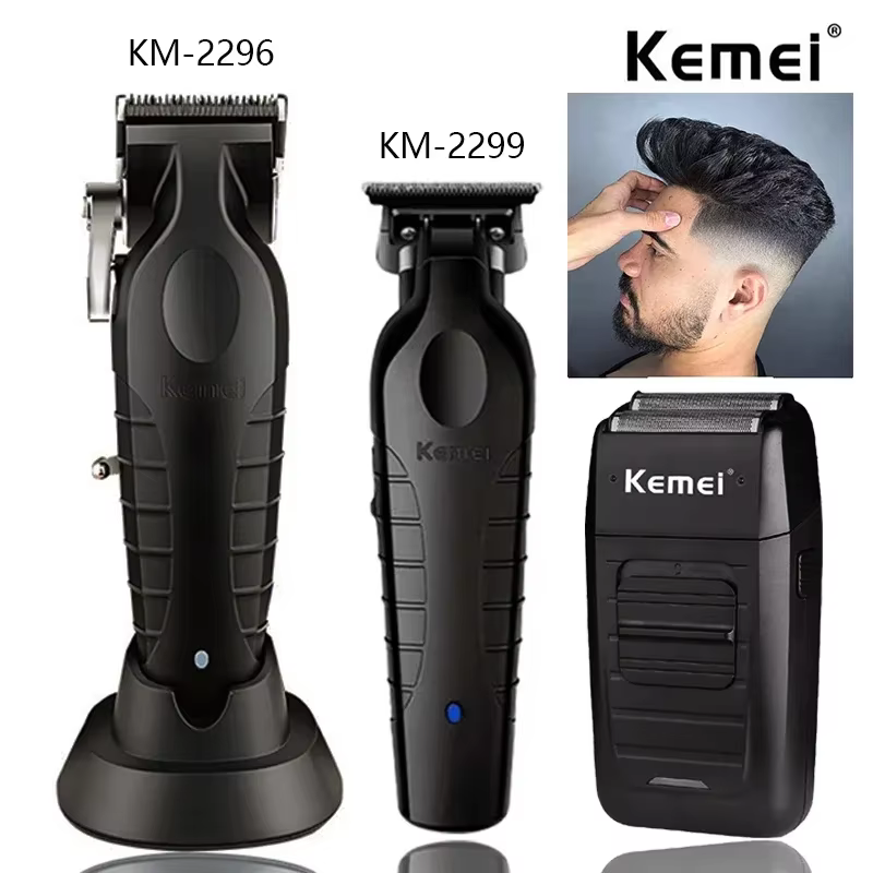 Kemei KM-2296 KM-2299 KM-1102 Kit de tondeuse à cheveux professionnelle rasoir électrique Machine de coupe