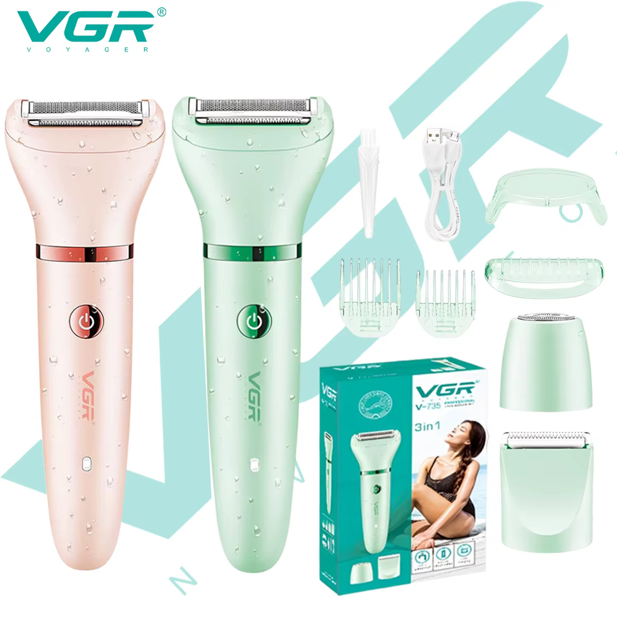 Vgaz735-Appareil d'épilation 3 en 1 pour femmes