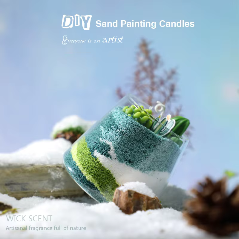 Bougie parfumée à peindre au sable DIY – Activités artisanales – Ornement de Noël – Cire de sable parfumée de qualité supérieure pour anniversaire – Cadeau créatif