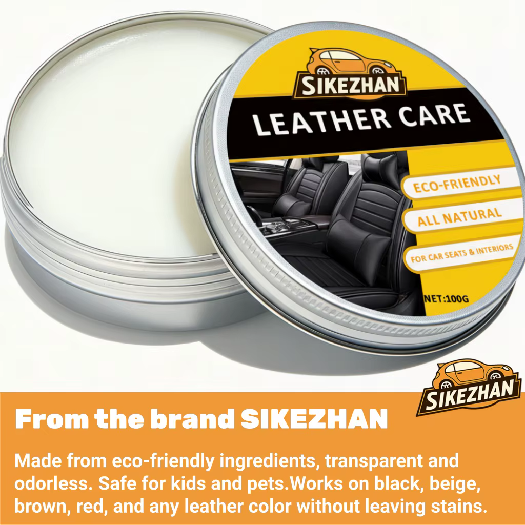 Crème d'entretien du cuir de voiture, baume revitalisant naturel Transparent et inodore, universel pour toutes les couleurs, protège nourrir les sièges de voiture