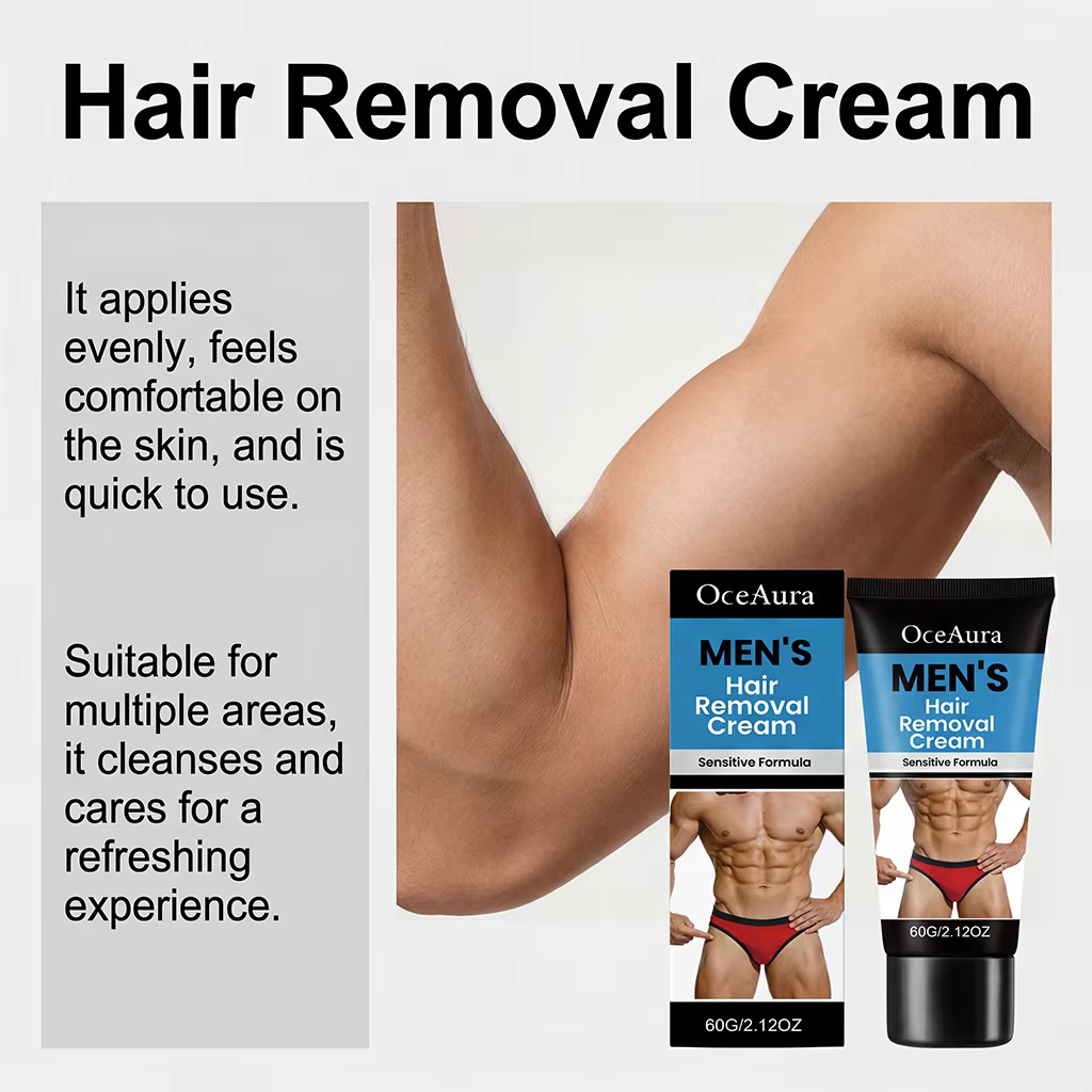 Crème dépilatoire pour hommes, formule sensible, élimination douce des poils du corps, rapide et efficace, zones intimes, sans douleur, crème dépilatoire pour hommes