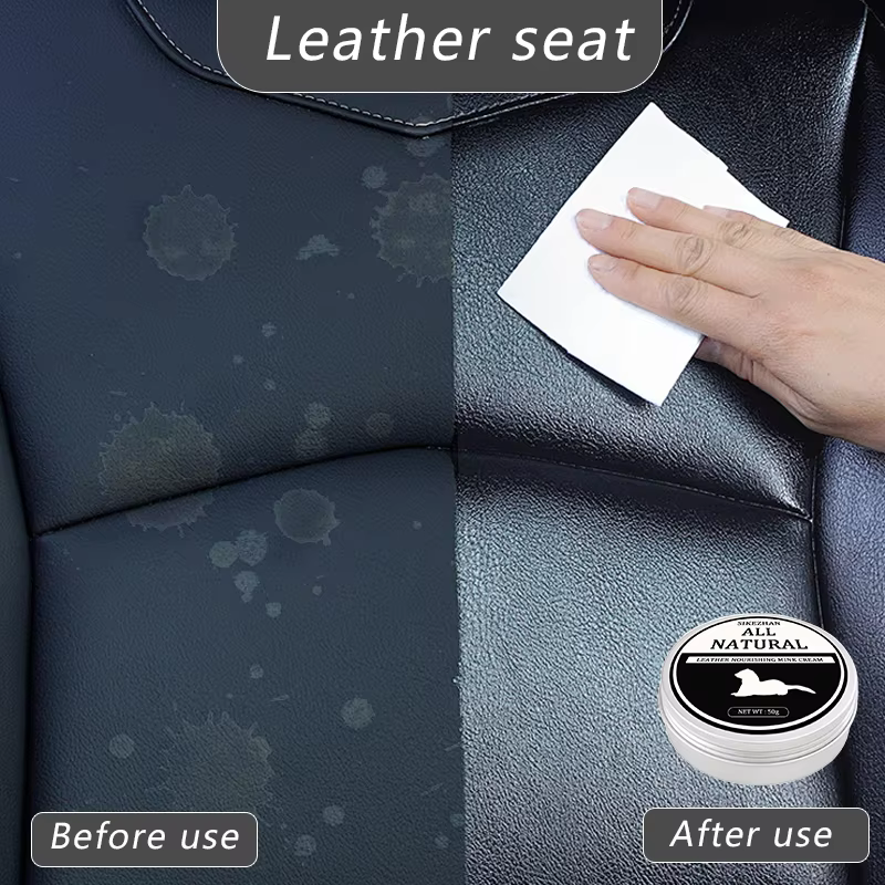 Crème de nettoyage du cuir de voiture, huile d'entretien des sièges, restauration du cuir, huile de vison, crème, canapé en cuir, polissage intérieur de voiture