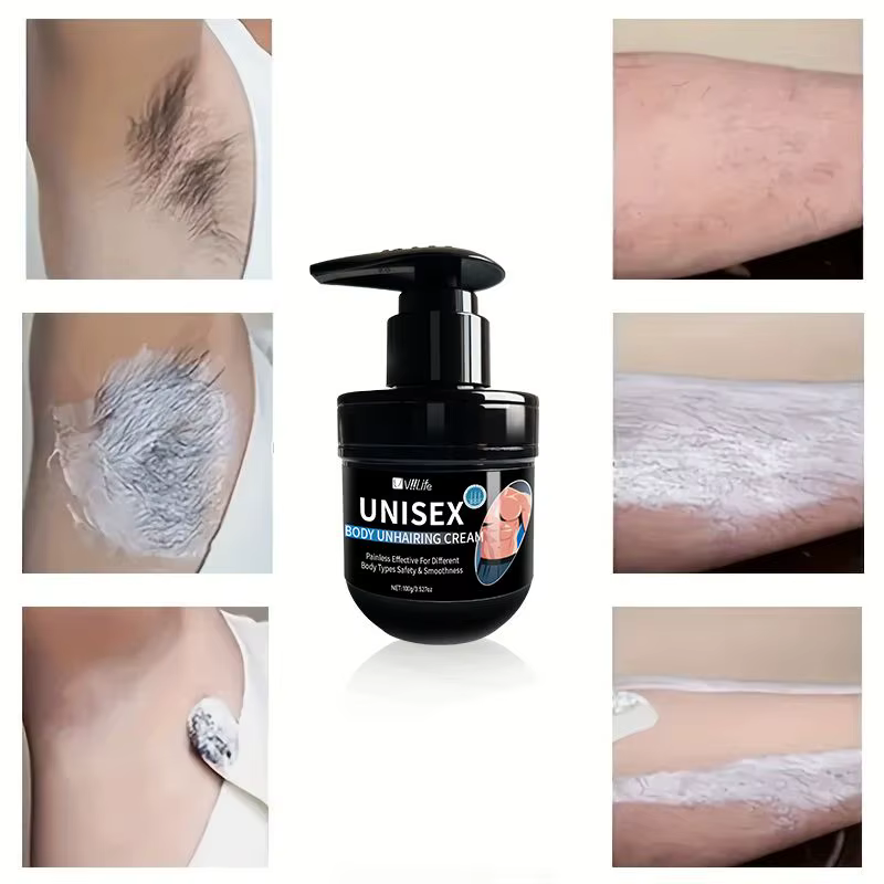 Viilife crème d'épilation pour hommes nourrissante indolore Non irritante inhibiteur de croissance lisse Portable Lotion