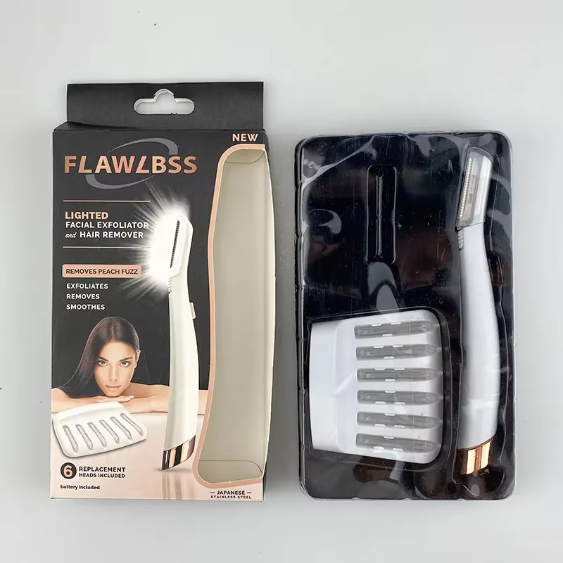 Tondeuse à sourcils électrique avec lumière LED