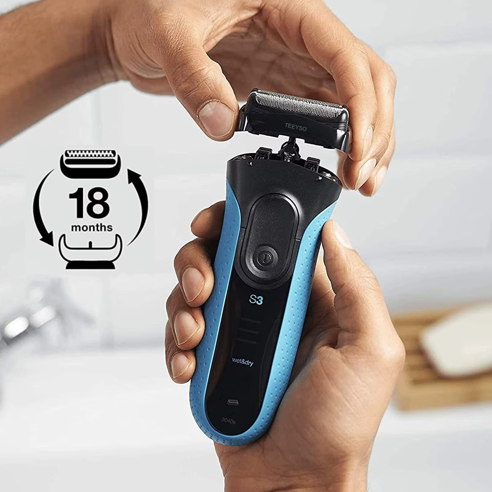 Tête de rechange 32B/32S série 3 pour rasoir électrique Braun ProSkin