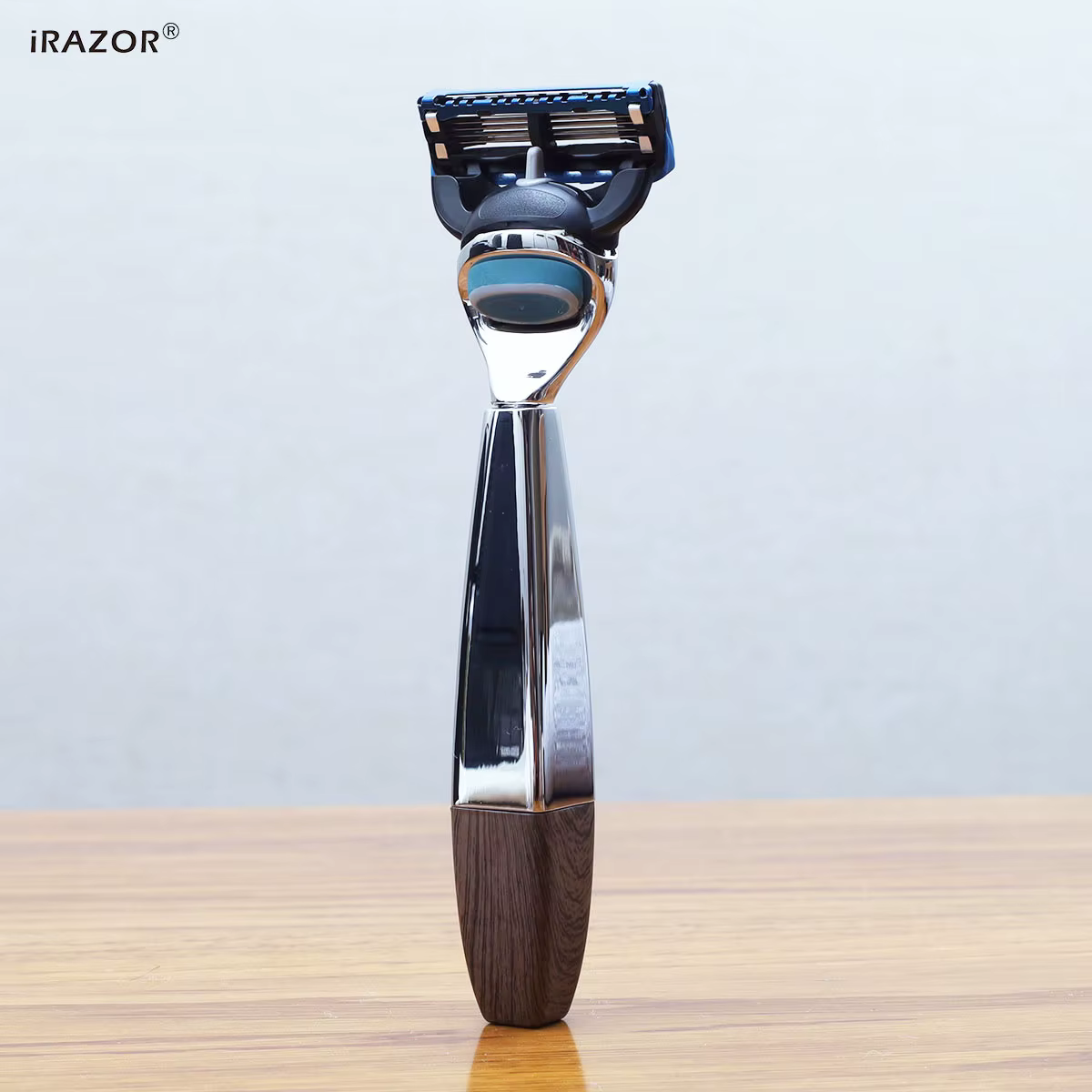 IRAZOR Kit de rasage humide classique pour hommes avec 5 lames de rasoir Fit Fusion 5