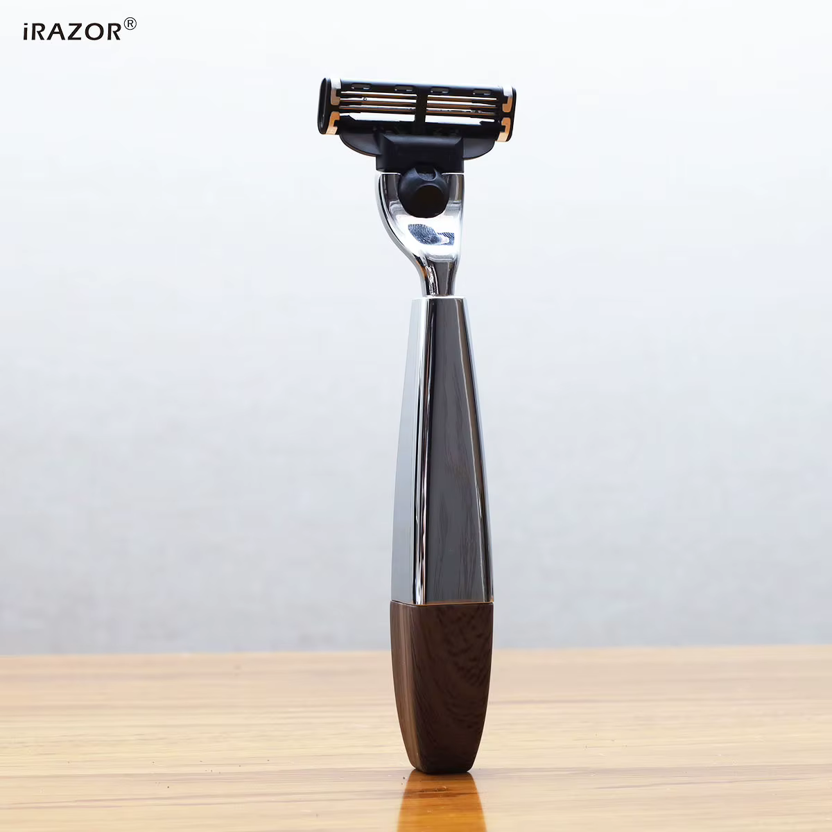 IRAZOR Kit de rasage humide professionnel pour hommes Mach 3 rasoir blaireau brosse à cheveux support