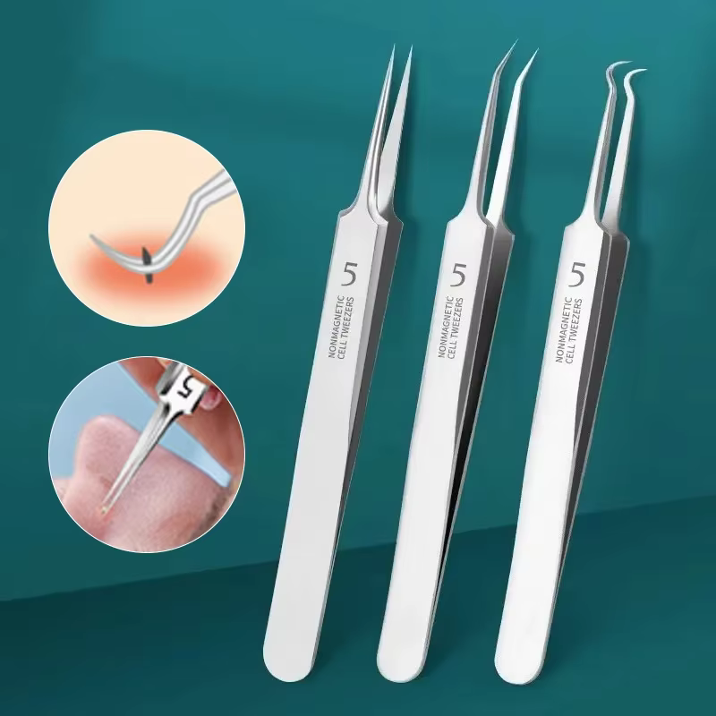 Pince à épiler Ultra-fine pour boutons de cellules