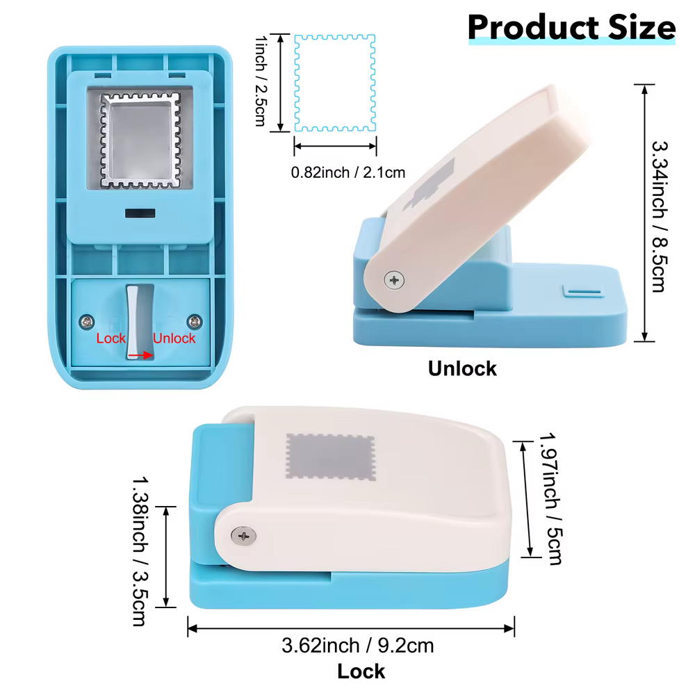 Machine à embosser les timbres-poste avec poinçon rectangulaire de 1x0,8 pouce, outil de bricolage pour scrapbooking et fournitures de fabrication de cartes