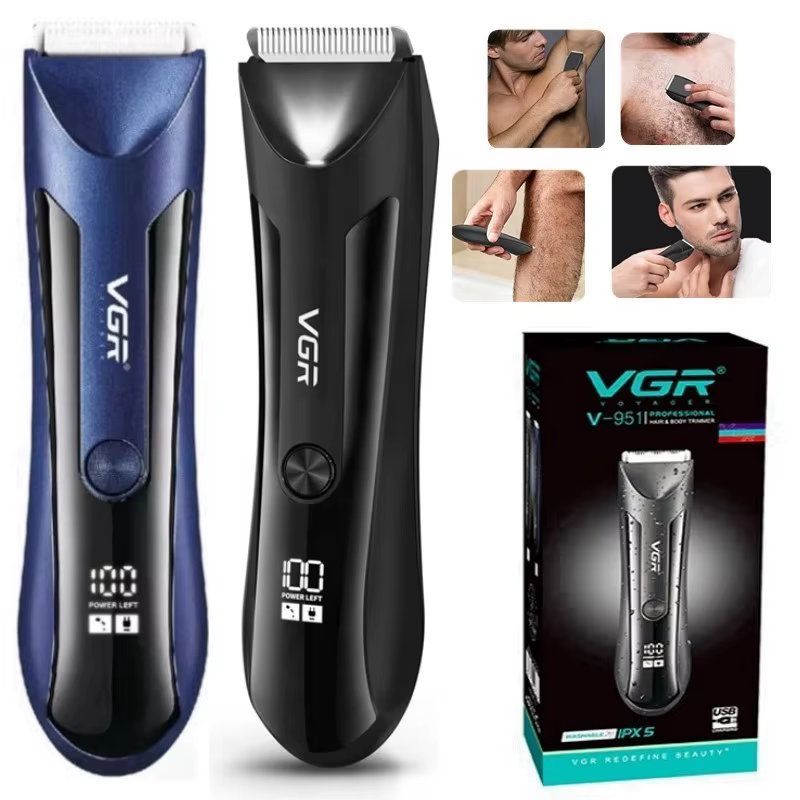 Tondeuse à barbe pubique étanche pour hommes et femmes