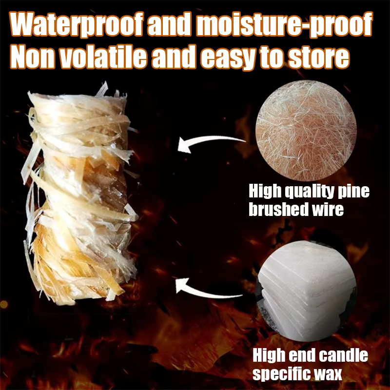 30/60/100/120 bâtonnets de cire naturelle pour allumer le feu, adaptés aux cheminées, barbecues, poêles, fours et pour l'allumage du charbon de bois